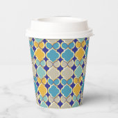 イードムバラクモロッコパタンブルー王室のゴールデン 紙コップ (裏面)