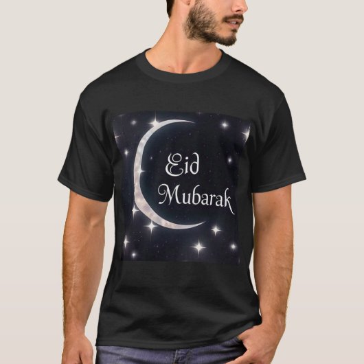 イードムバラク三日月デザインメンズTシャツ Tシャツ (正面)