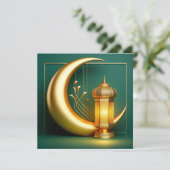 イードムバラク伝統的イスラム提灯クレセント シーズンカード (スタンド正面)