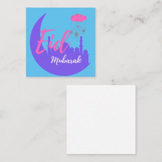 イードムバラク気球おめでとう スクエア名刺 (正面/裏面)