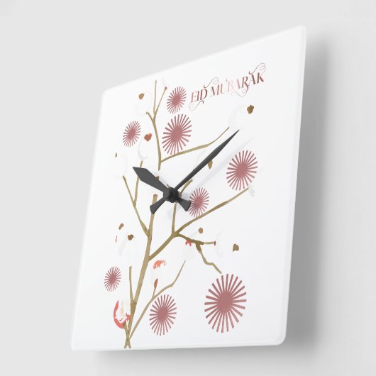 イードムバラク美離れ視太陽のブレーズ要素 スクエア壁時計 (傾斜)