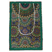 イードムバラク装飾模様エメラルド ミディアムペーパーバッグ (裏面)