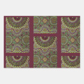 イードムバラク装飾模様クリムゾンレッド ラッピングペーパーシート (正面2)