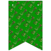 イードムバラク賛美イード文字パターン金ゴールド緑 バンティングフラッグ (第1の旗)