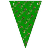 イードムバラク賛美イード文字パターン金ゴールド緑 バンティングフラッグ (第2の旗)