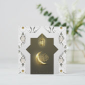 イードムバラク金ゴールド三日月アラビア模様ランタン シーズンカード (スタンド正面)