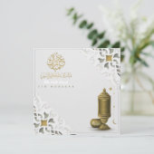 イードムバラク金ゴールド三日月形アラビア書道 シーズンカード (スタンド正面)