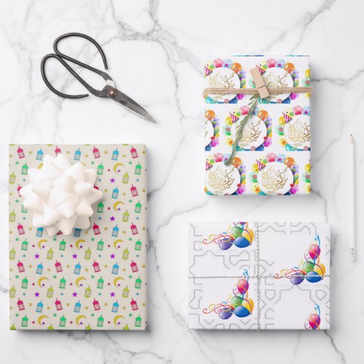 イードムバラク風船 ラッピングペーパーシート (正面)