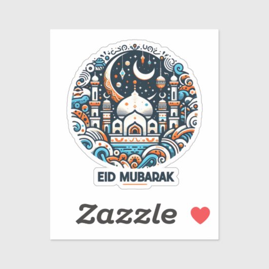 イードムバラク飾クレセントカラフルモスクアート シール (シート)