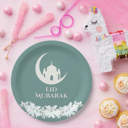 イードムバラク1447ヒジュリクレセントモスクデザイン ペーパープレート (パーティー)