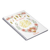 イードムバラク|ラマダンのアラビア書道花 ノートブック (右側)