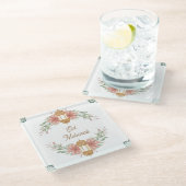 イードムバラク |ラマダンムバラク花リースランプ ガラスコースター (アングル)