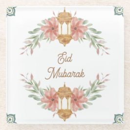 イードムバラク |ラマダンムバラク花リースランプ ガラスコースター