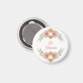 イードムバラク |ラマダンムバラク花リースランプ マグネット (正面/裏面)