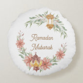 イードムバラク |ラマダンムバラク花リースランプ ラウンドクッション (裏面)