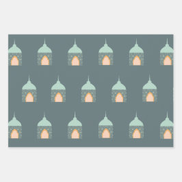 イードムバラクEid Gift Wrap紙セット3 ラッピングペーパーシート