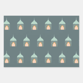 イードムバラクEid Gift Wrap紙セット3 ラッピングペーパーシート