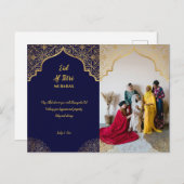 イードムバラックゴールデンマンダラネイビーブルーホリデー シーズンポストカード (正面/裏面)