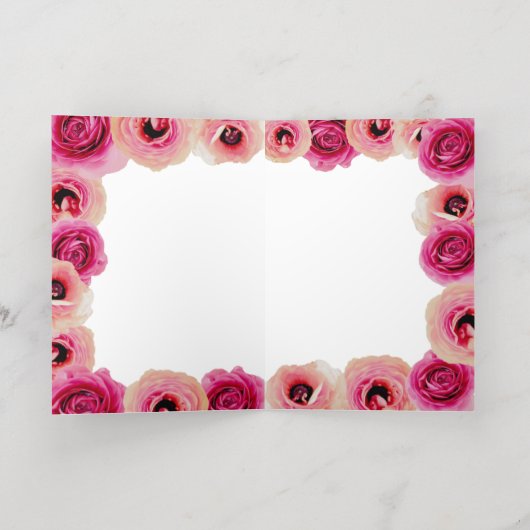 イードムバラックゴールデンモスクバラブロッサムイスラムピンク 箔グリーティングカード (内側レイダウン)