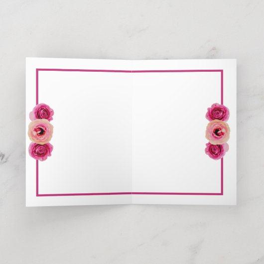 イードムバラックゴールデンモスクバラブロッサムパープル 箔グリーティングカード (内側レイダウン)