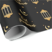 イードムバラックブラック+金ゴールドエレガントランタン+月 ラッピングペーパー (ロールコーナー)