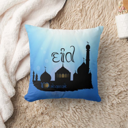 イードムバラックモスクとタイポグラフィ クッション (ブランケット)