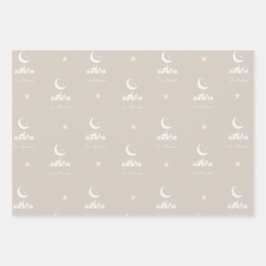 イードラッピングペーパーとモスクモダンのモチーフ ラッピングペーパーシート (正面3)