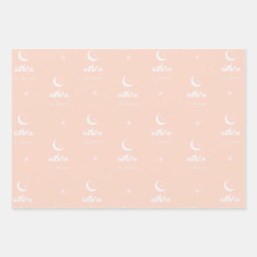 イードラッピングペーパーとモスクモダンのモチーフ ラッピングペーパーシート (正面2)