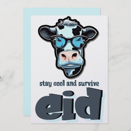 イード・アル・アドハのユーモアたっぷりのミーム - 休暇モードのヤギ シーズンカード (正面/裏面)