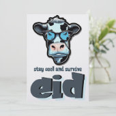 イード・アル・アドハーのユーモアミーム - 休暇モードのヤギ シーズンカード (スタンド正面)