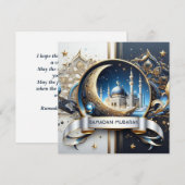 イード・アル・アドハ・クレセントムーン・モスク・ゴールド・ホワイト・ブルー シーズンカード (正面/裏面)