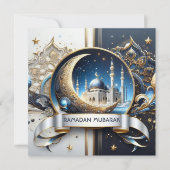 イード・アル・アドハ・クレセントムーン・モスク・ゴールド・ホワイト・ブルー シーズンカード (正面)