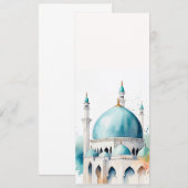 イード・ムバラク ウォーターカラー モスク 0902a 招待状 (正面/裏面)