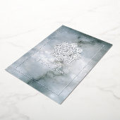 イード・ムバラク シルバー マーブル フォイル ホリデー カード (回転した状態)