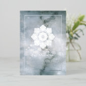 イード・ムバラク シルバー マーブル フォイル ホリデー カード (立ち正面)