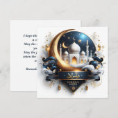 イード・ラマダーン ゴールデンモスク 三日月 青 白 シーズンカード (正面/裏面)