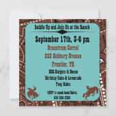 イーハウ女性のカーボーイカウボーイウエスタン誕生日招待状 招待状 (裏面)