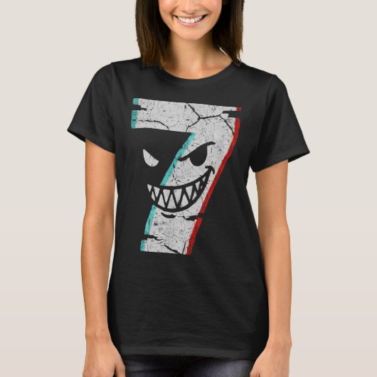 イービルナンバー7 Tシャツ - 7 Ate 9ジョーク 67 ミーム ハロウィン (正面)