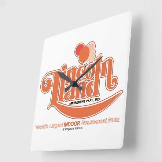 イーフィンガム,リンカーン・ランド・アミューズメント・パーク スクエア壁時計 (傾斜)