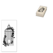 イーブの葉の鳥かご ラバースタンプ (押印)