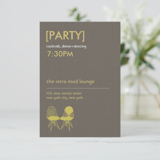 イームズ モダンチェア ペア レトロ 結婚式 披露宴 エンクロージャーカード (スタンド正面)