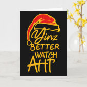 イーンザー・クリスマス ピッツバーグ サンタ あなたたち もっと気をつけてね カード (黄色い花)