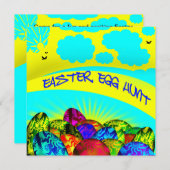 イー白熱［赤熱］光を放つスターエッグイースターエッグ狩り招待状 招待状 (正面/裏面)