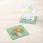 イー素朴スターエッグスフローラ籠 スクエアペーパーコースター (インサイチュ)