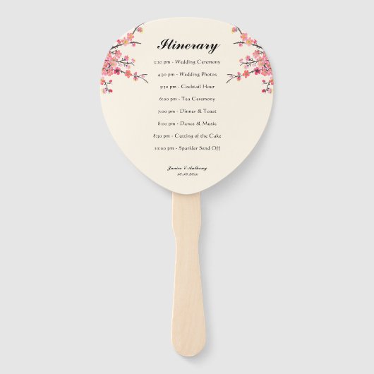 イ中国のキ絵を描の花の鳥の結婚式プログラム ハンドファン (裏面)