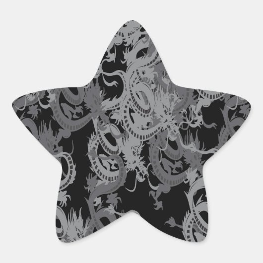 イ中国のンヤンドラゴン 星シール (正面)