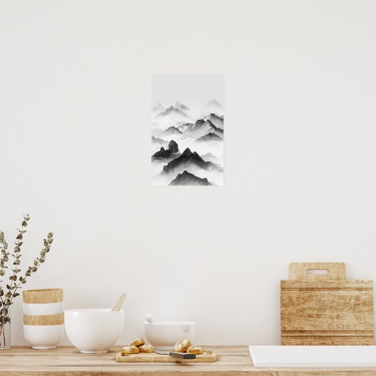 イ伝統的ク中国のの絵を描ポスター ポスター (キッチン)