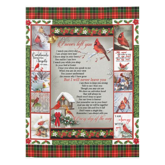 イ・ネバー・離れユー・クリスマス・（鳥）ショウジョウコウカンチョウ・キルト・毛布 テーブルクロス (正面)