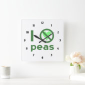 イ・ヘイト・ピース スクエア壁時計 (ホーム)