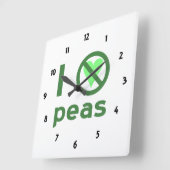 イ・ヘイト・ピース スクエア壁時計 (傾斜)